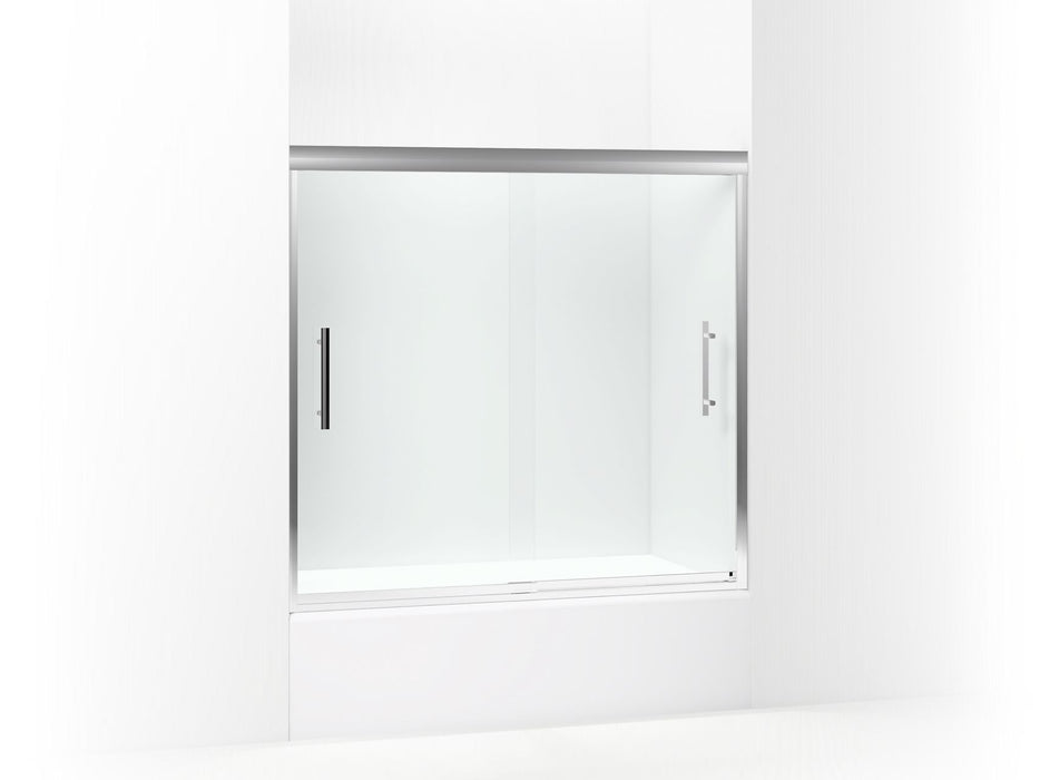 Sterling 542808-59 Finesse Peak 55-1/2" H Frameless Sliding Bath Door with 5/16"-thick Glass, Silver