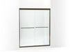 Sterling 5475-59 Finesse Frameless Sliding Shower Door 54-5/8"–59-5/8" W x 69-3/4" H, Deep Bronze