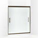 Sterling 547808-59 Finesse Peak Frameless Sliding Shower Door 56-5/8"–59-5/8" W x 70-1/16" H, Deep Bronze