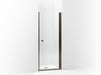 Sterling 5690-30 Finesse Headerless Frameless Pivot Shower Door 30" Max Opening x 67" H, Deep Bronze