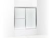 Sterling 5900-59 Deluxe Framed Sliding Bath Door, 56-1/4" H x 54-3/8 - 59-3/8" W, with 1/8" Thick Clear Glass, Silver