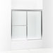 Sterling 5900-59 Deluxe Framed Sliding Bath Door, 56-1/4" H x 54-3/8 - 59-3/8" W, with 1/8" Thick Clear Glass, Silver