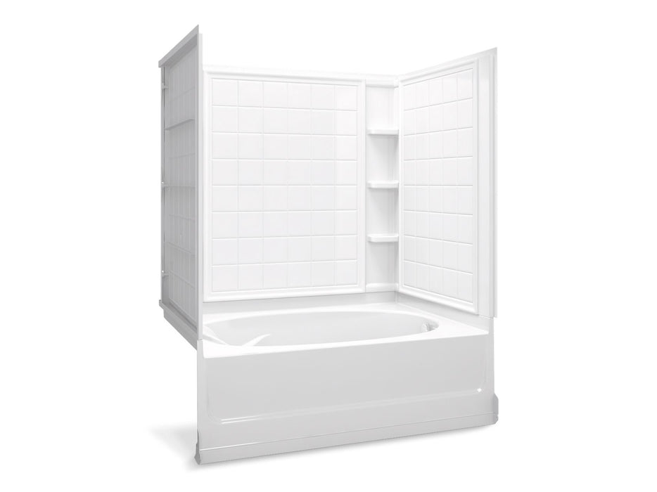 Sterling 71110122 Ensemble Tile 60" x 42" Vikrell® Bath/shower, Right Above-floor Drain, White