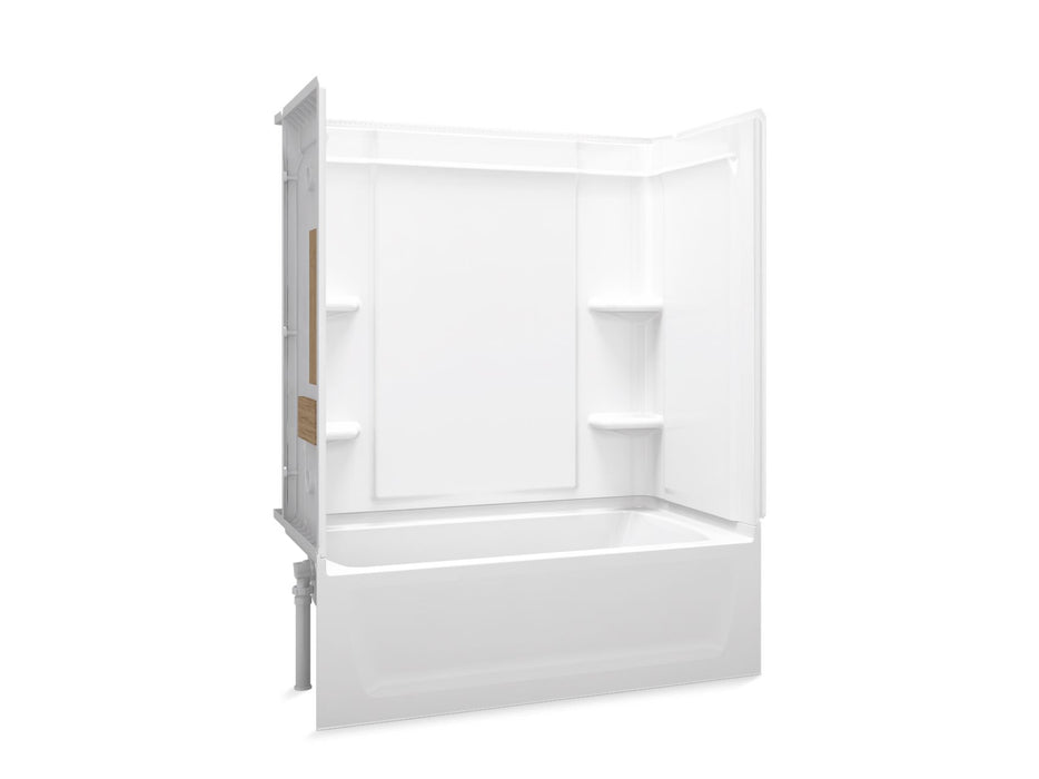 Sterling 71320116 Ensemble Medley 60" x 32" Vikrell® Bath/shower with Aging in Place Backerboards, Left Drain, White