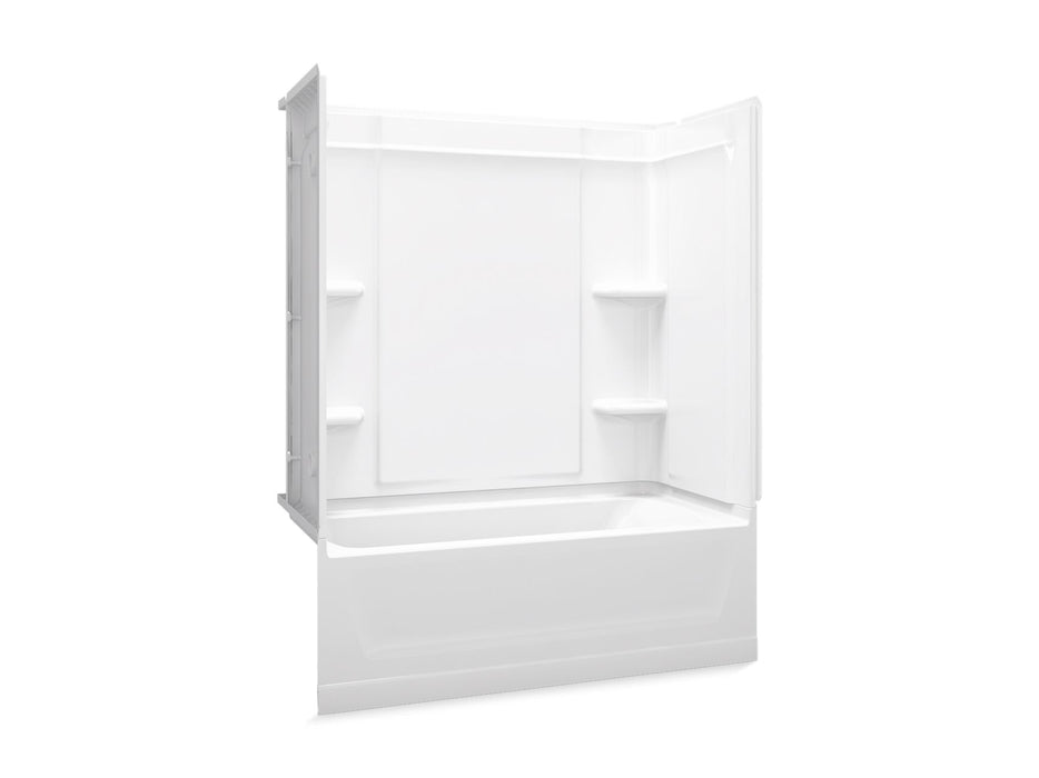 Sterling 71370118 Ensemble Medley 60" x 30" Vikrell® Bath/shower with Aging in Place Backerboards, Left Above-floor Drain, Wh