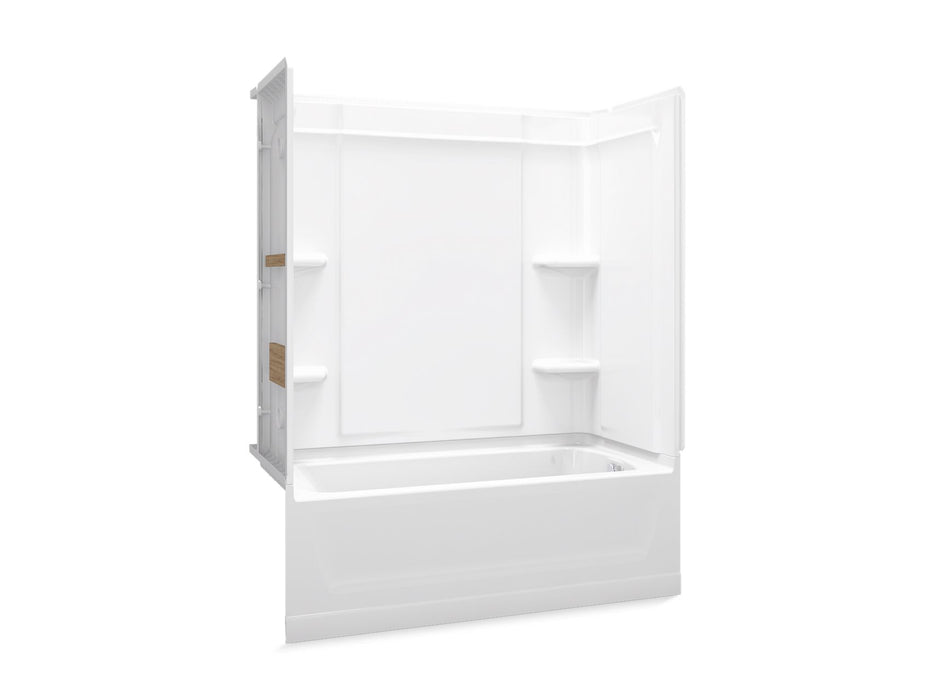 Sterling 71370128 Ensemble Medley 60" x 30" Vikrell® Bath/shower with Aging in Place Backerboards, Right Above-floor Drain, W