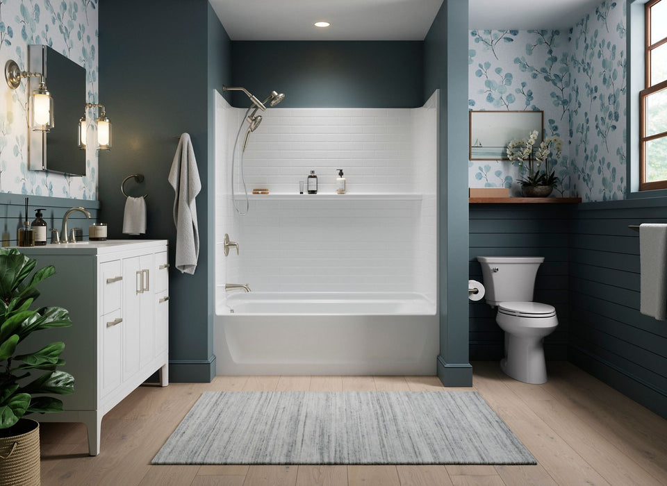 Sterling 71570112 Traverse 60" x 30" Vikrell® Bath/shower, Left Above-floor Drain, White
