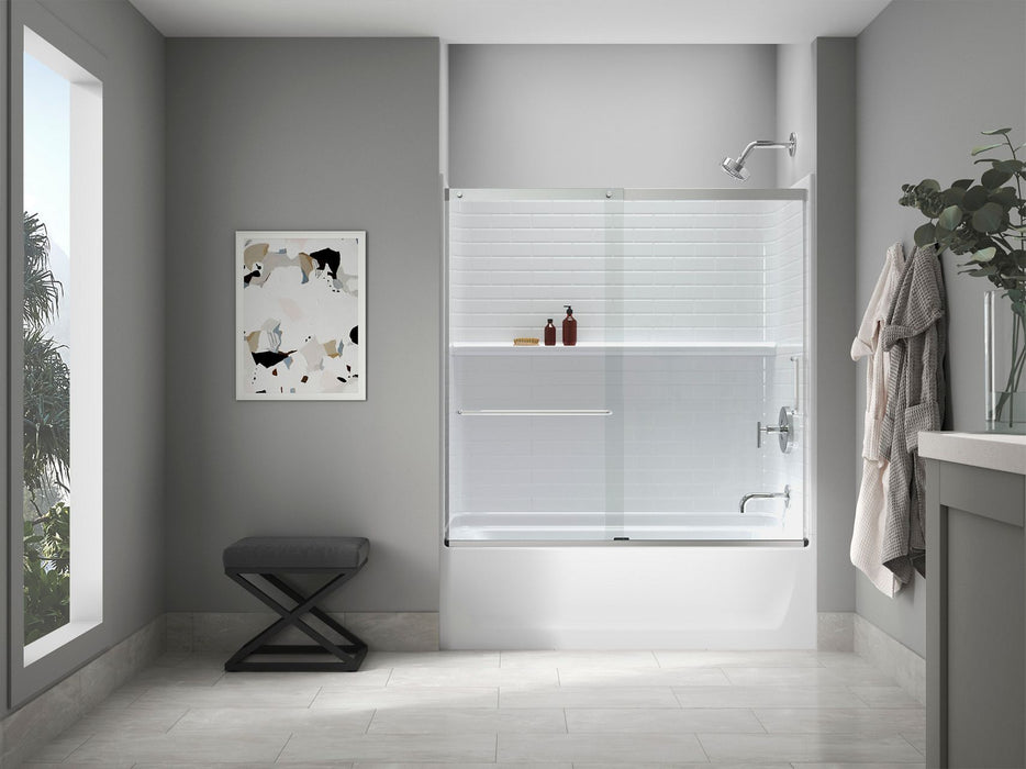 Sterling 71570126 Traverse 60" x 30" Vikrell® Bath/shower with Aging in Place Backerboards, Right Drain, White