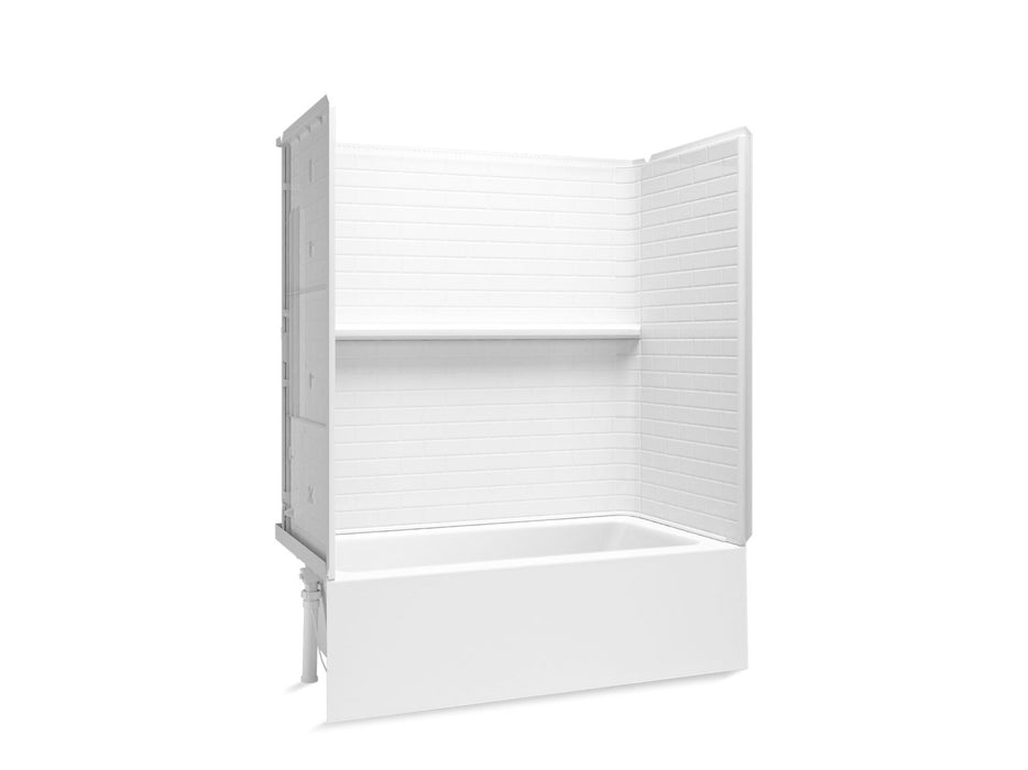 Sterling 71600116 Forum Traverse 60" x 30" Vikrell® Bath/shower with Aging in Place Backerboards, Left Drain, White