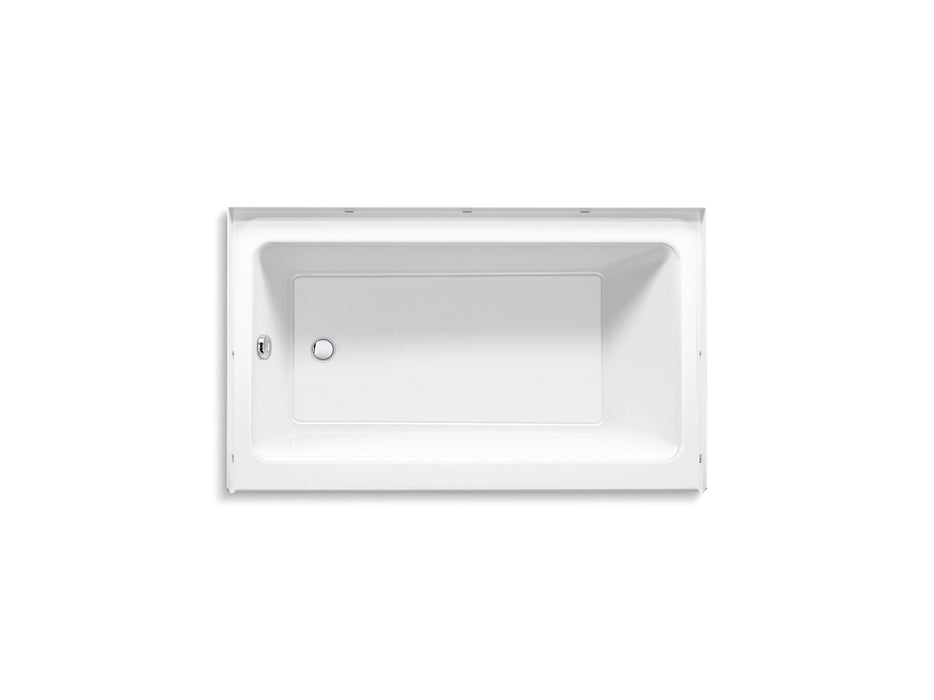 Sterling 71621112 Forum 60" x 36" Above-floor-drain Vikrell® Alcove Bath, Left Drain, White