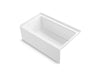 Sterling 71621122 Forum 60" x 36" Above-floor-drain Vikrell® Alcove Bath, Right Drain, White