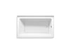Sterling 71621122 Forum 60" x 36" Above-floor-drain Vikrell® Alcove Bath, Right Drain, White
