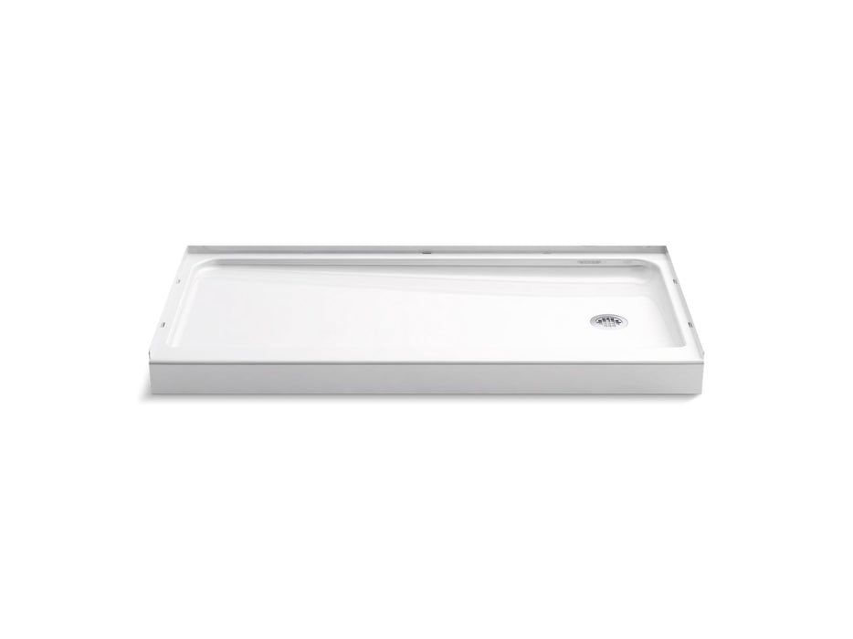 Sterling 72171120 Ensemble 60" x 30" Vikrell® Shower Base, Right Drain, White