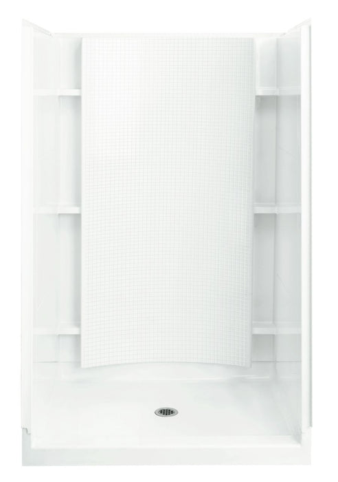Sterling 72262106 Accord 48" Vikrell® Shower Back Wall with Aging in Place Backerboards, White