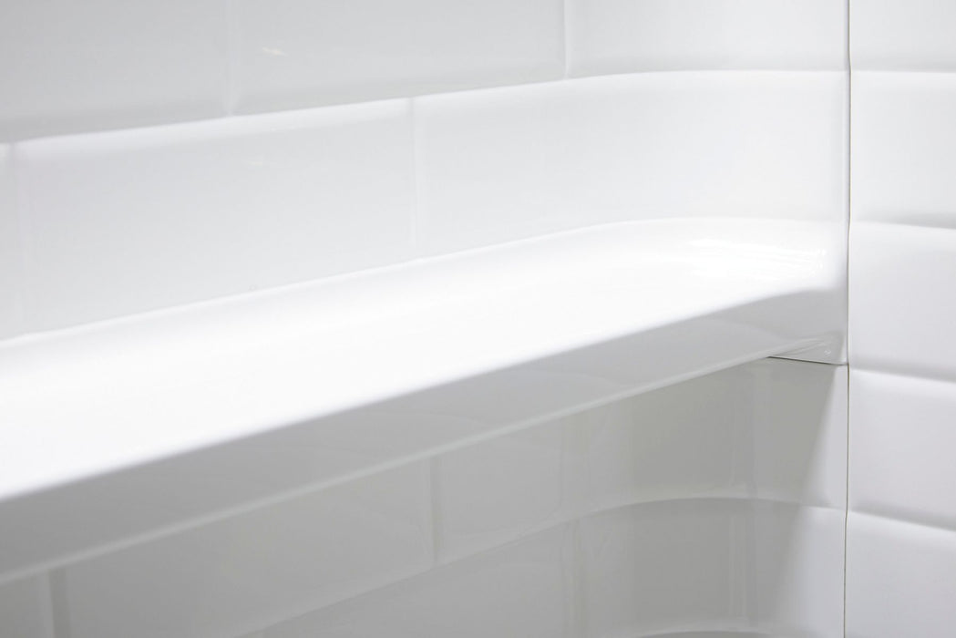 Sterling 72530106 Traverse 60" x 34" x 75" Vikrell® Shower with Aging in Place Backerboards, Center Drain, White