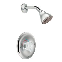 Moen T182EP Chateau Collection Single Handle Posi-Temp Pressure Balanced Shower Trim with Shower Head in Chrome