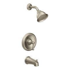 Moen T2113EP Kingsley Collection Single Handle Posi-Temp Pressure Balanced Tub and Shower Trim with Eco Performance  in Brushed Nickel
