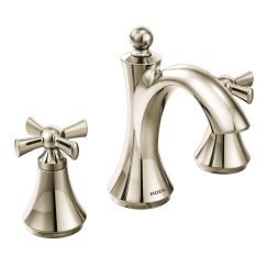Moen T4524 Wynford 8" Widespread Two Handle High-Arc Bathroom Faucet with Cross Handles in Polished Nickel