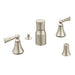 Moen T5245 Wynford Double Handle Widespread Bidet Faucet with Pop-Up Waste Assembly in Brushed Nickel
