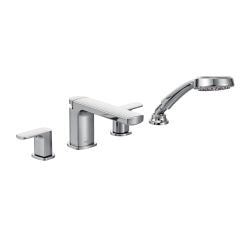 Moen T936 RizonTwo Handle Low Arc Roman Tub Faucet Includes Hand Shower in Chrome