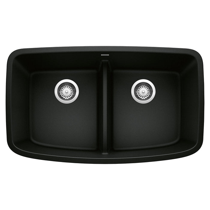 BLANCO 442940 Valea Equal Double Bowl Kitchen Sink with Low Divide - Coal Black