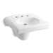 KOHLER 1999-8N-0 Brenham Wall-Mounted Or Concealed Carrier Arm Mounted Commercial Bathroom Sink With Widespread Faucet Holes And Shroud in White