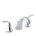 KOHLER K-10269-4 Fort?? Widespread commercial bathroom sink faucet with sculpted lever handles, metal drain, red/blue indexing and vandal-resistant aerator
