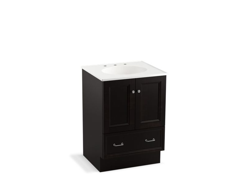 KOHLER K-99514-TK-1WU Damask 24" bathroom vanity cabinet with toe kick, 2 doors and 1 drawer