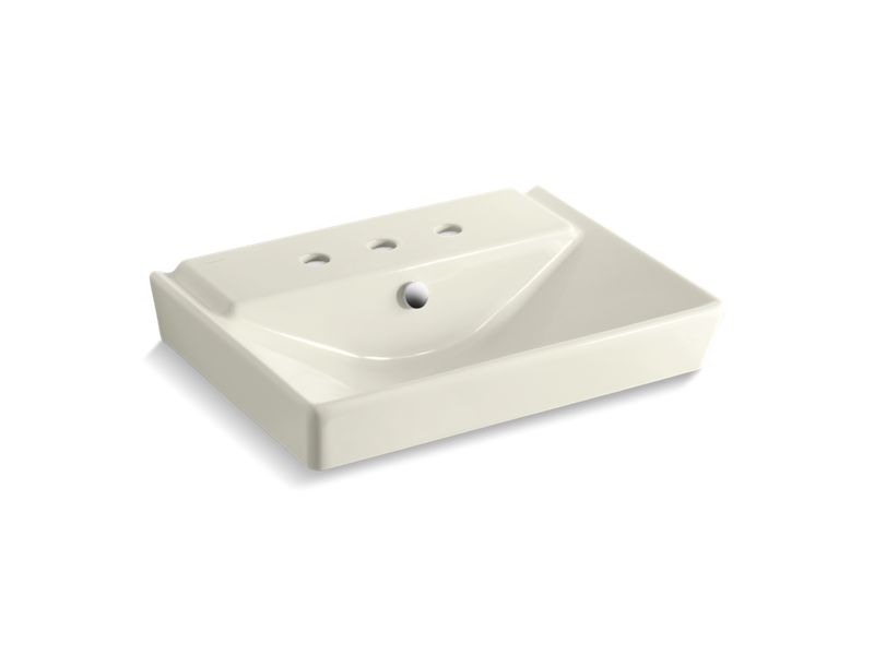 KOHLER 5027-8-96 R?¬ve 23" Pedestal Bathroom Sink Basin With 8" Widespread Faucet Holes in Biscuit