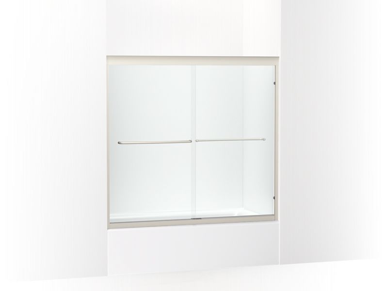 KOHLER K-702202-6L Fluence 52" - 57" W x 55-1/2" H sliding bath door with 1/4" thick Crystal Clear glass