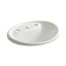 KOHLER K-2839-8 Tides Drop-in bathroom sink with 8" widespread faucet holes