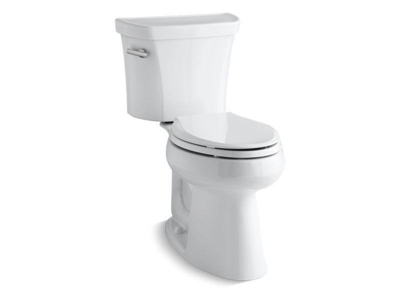 KOHLER 3889-T-0 Highline Comfort Height Two-Piece Elongated 1.28 Gpf Chair Height Toilet With Tank Cover Locks And 10" Rough-In in White