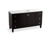 KOHLER K-99536-LG-1WU Poplin 60" bathroom vanity cabinet with legs, 2 doors and 6 drawers