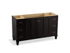 KOHLER K-99523-LGSD-1WU Damask 60" bathroom vanity cabinet with furniture legs, 2 doors and 6 drawers, split top drawers