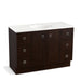 KOHLER K-99509-TKSD-1WB Jacquard 48" bathroom vanity cabinet with toe kick, 2 doors and 6 drawers, split top drawers