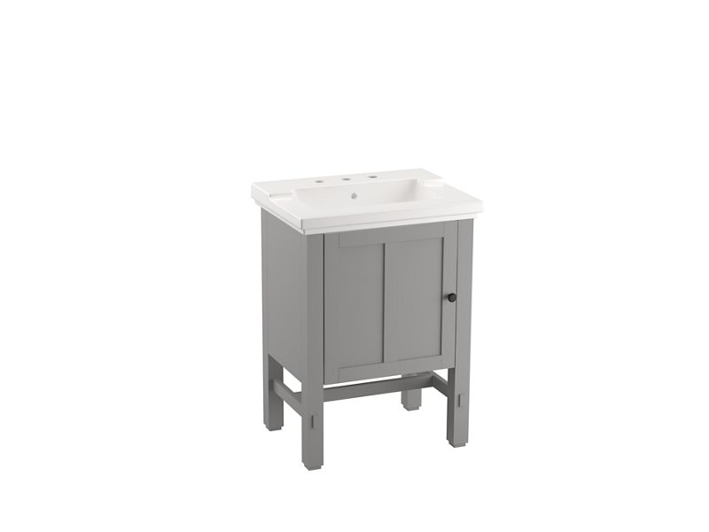 KOHLER K-CM2604-BD1 Tresham 24" bathroom vanity cabinet with sink and quartz top