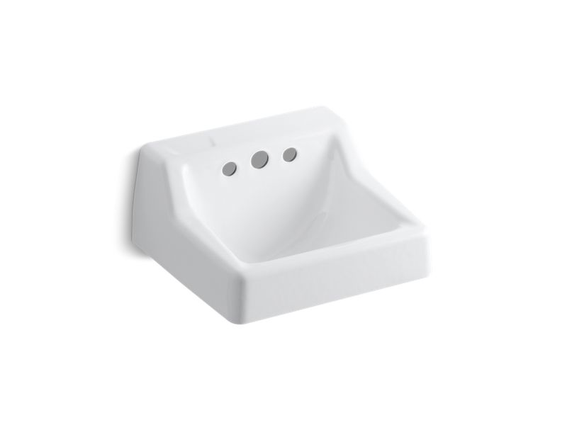 KOHLER K-2703-EH-0 Hampton 22" x 19" wall-mount bathroom sink less Triton faucet