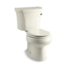 KOHLER 3947-UR-96 Wellworth Two-Piece Round-Front 1.28 Gpf Toilet With Right-Hand Trip Lever, Insulated Tank And 14" Rough-In in Biscuit