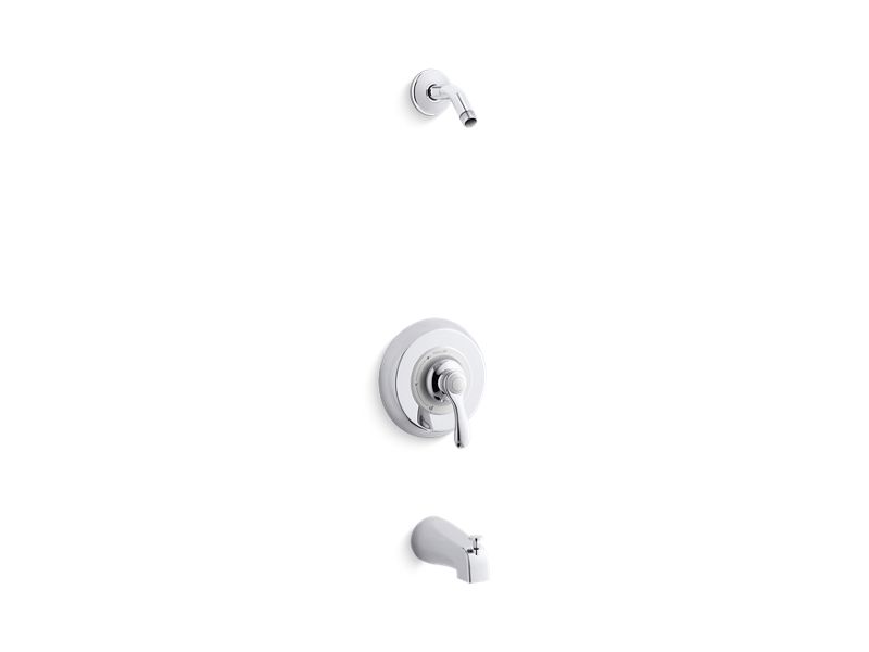 KOHLER TLS12007-4-CP Fairfax Rite-Temp(R) Bath And Shower Trim Set With Npt Spout, Less Showerhead in Polished Chrome