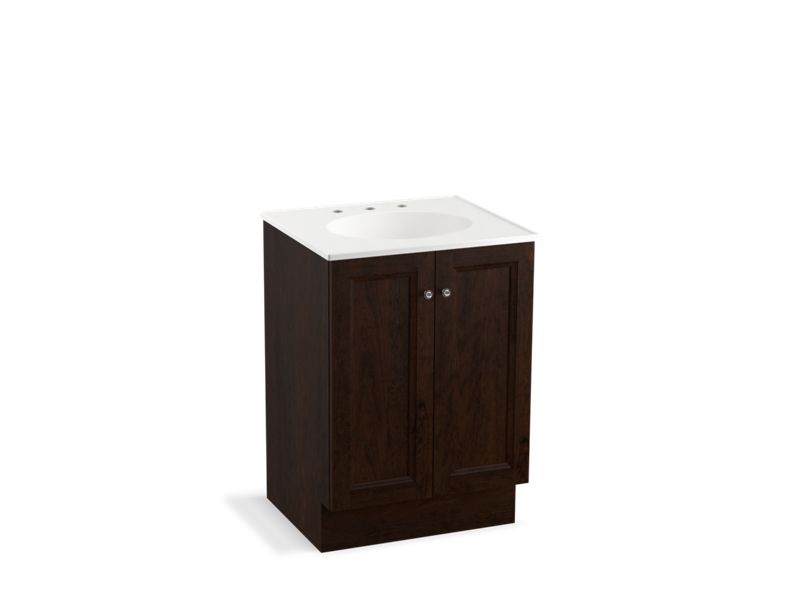KOHLER K-99513-TK-1WB Damask 24" bathroom vanity cabinet with toe kick and 2 doors