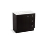 KOHLER K-99507-TKR-1WU Jacquard 36" bathroom vanity cabinet with toe kick, 1 door and 3 drawers on right