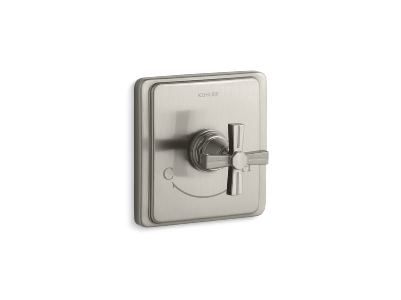 KOHLER K-T13173-3B Pinstripe Valve trim with cross handle for thermostatic valve, requires valve