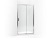 KOHLER 706145-L-SHP Aerie Sliding Shower Door, 74-7/8"H X 48"W With 5/16" Thick Crystal Clear Glass in Bright Polished Silver