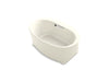 KOHLER 5701-W1-96 Underscore Oval 60" X 36" Freestanding Bath With Bask(R) Heated Surface in Biscuit