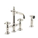 KOHLER K-76520-3M Artifacts Deck-mount bridge bar sink faucet with prong handles and sidespray