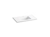 KOHLER K-2781-1 Ceramic/Impressions 37" rectangular vanity-top bathroom sink with single faucet hole