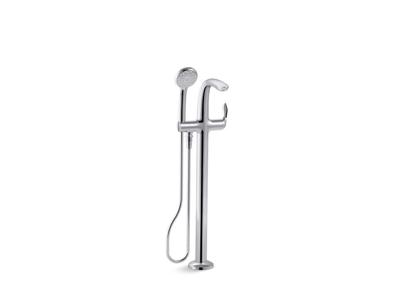 KOHLER T97334-4-CP Refinia Floor-Mount Bath Filler Trim With Handshower in Polished Chrome