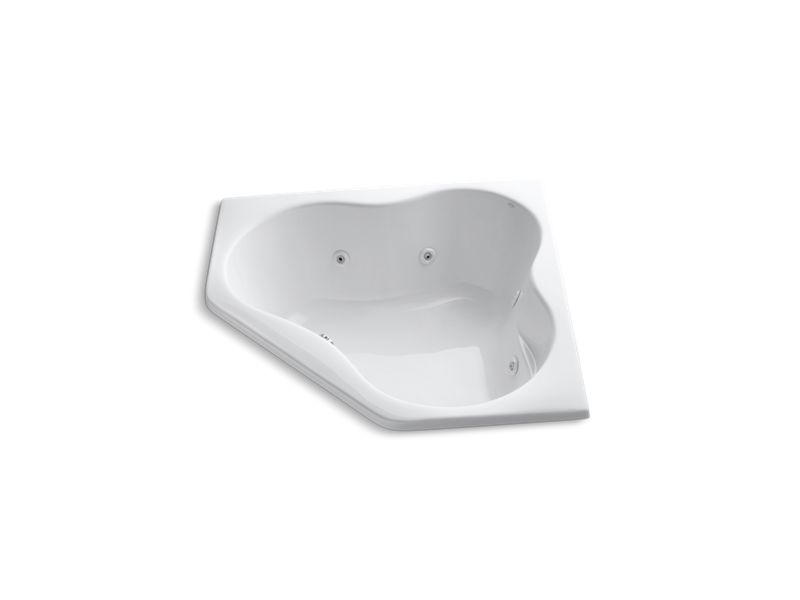 KOHLER K-1154-H-0 5454 54" x 54" drop-in corner whirlpool with heater