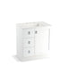 KOHLER K-99530-TKL-1WA Poplin 30" bathroom vanity cabinet with toe kick, 1 door and 3 drawers on left