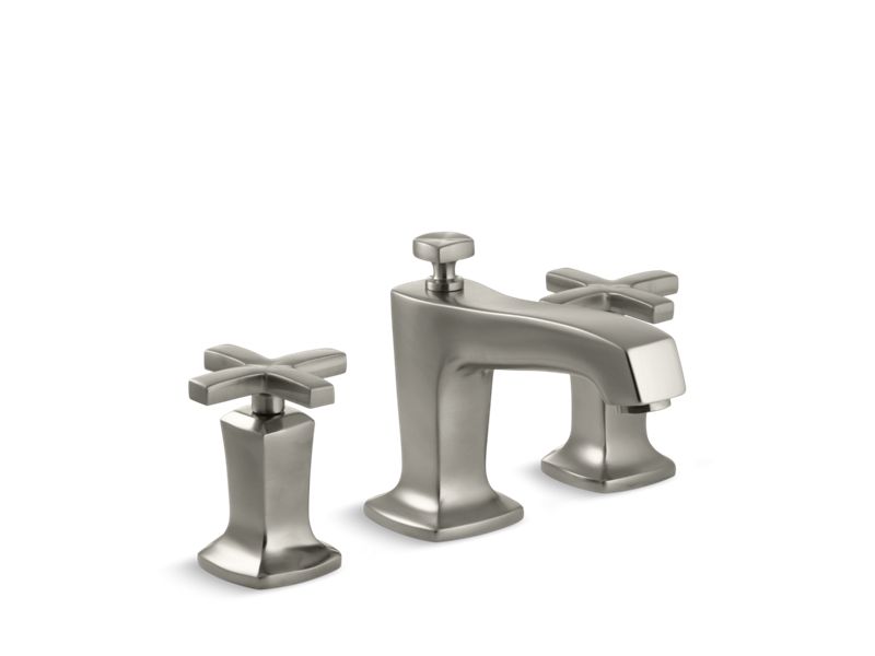 KOHLER 16232-3-BN Margaux Widespread Bathroom Sink Faucet With Cross Handles in Vibrant Brushed Nickel